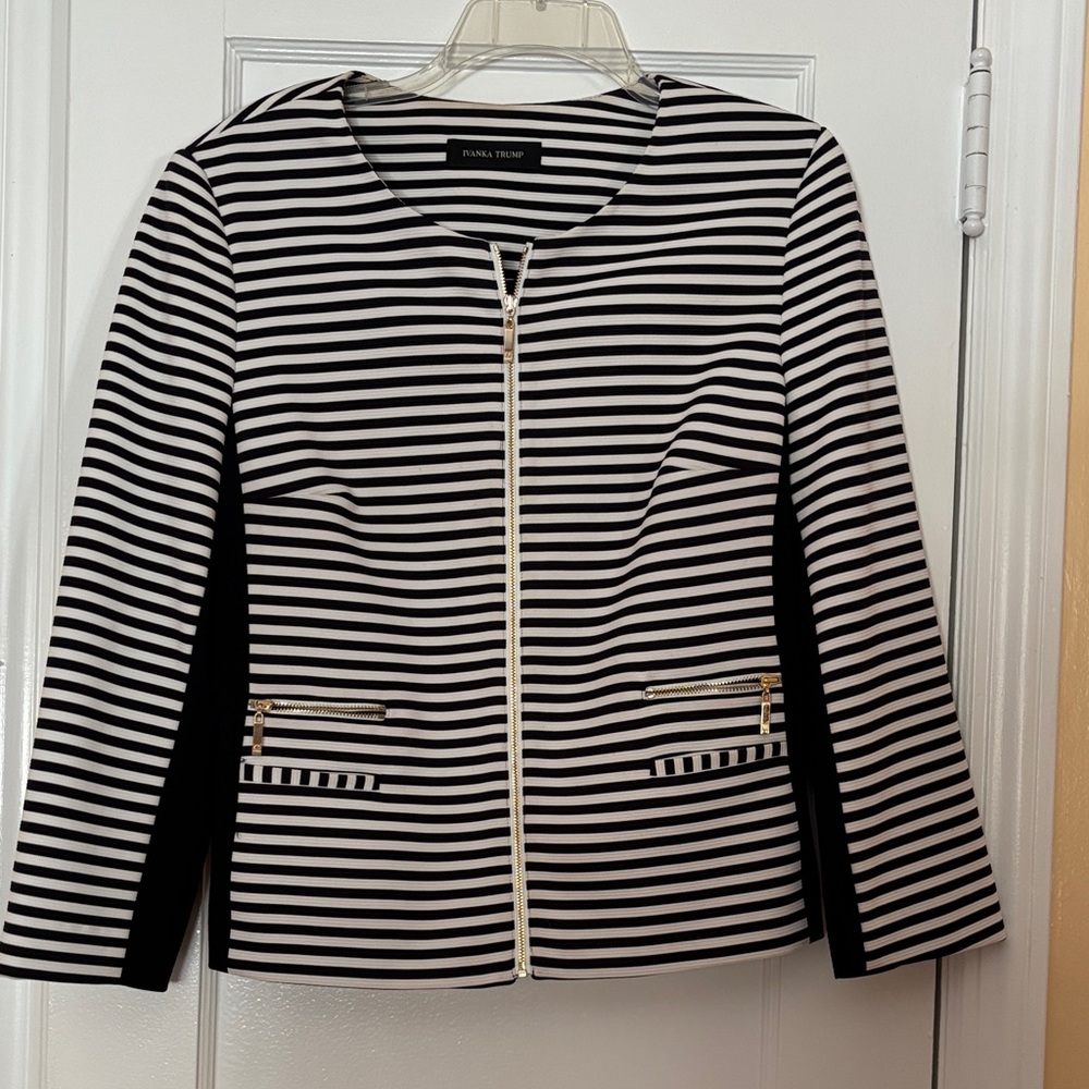 Ivanka Trump Blue and White Striped Blazer in perfect condition